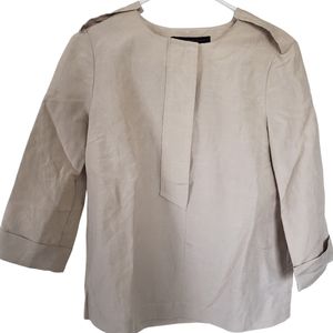 Marc by Marc Jacobs Silk Linen blend boxy top Safari epaulets 6 comfy